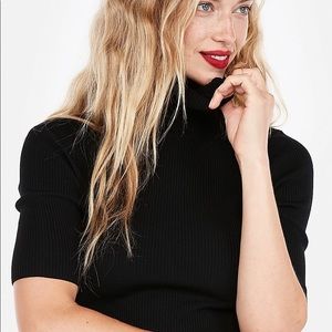 Express Ribbed Elbow Sleeve Turtleneck Sweater